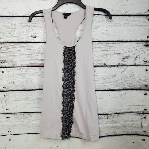 Banana Republic Small Gray Tank Lace Detail - Picture 1 of 7